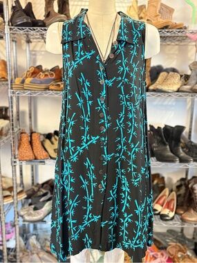 Blue Sky Bamboo Sleeveless Asymmetrical Dress S | Sustainable Boho Lagenlook❤️